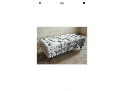 Chesterfield Textil  Hocker XXL Big Fußhocker Polster Sofas Bank Luxus Stoff