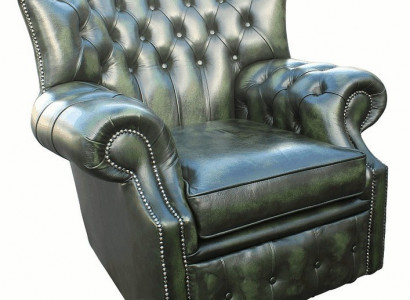 Chesterfield Samt Ohrensessel 1 Sitzer Designer Leder Fernseh Stoff Polster Neu