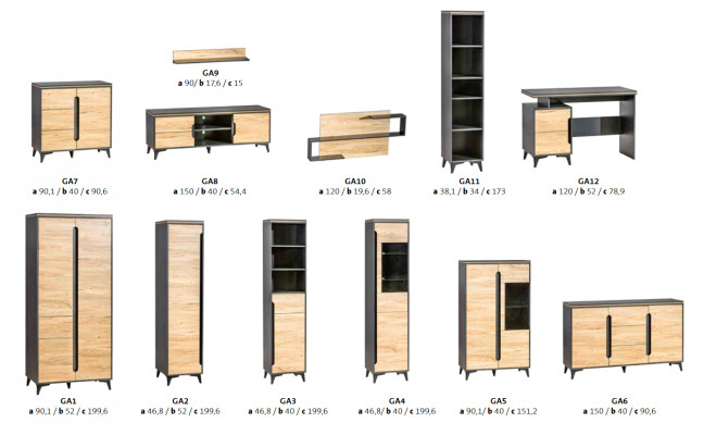 Vitrine Anrichte Schrank Regal Modern Stil Wohnzimmer Kollektion Wandschrank Neu