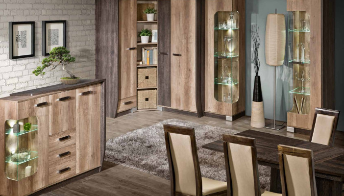 Hochschrank  Glas Schrank Vitrinen Regal Wohnzimmer Möbel Regale design Vitrine