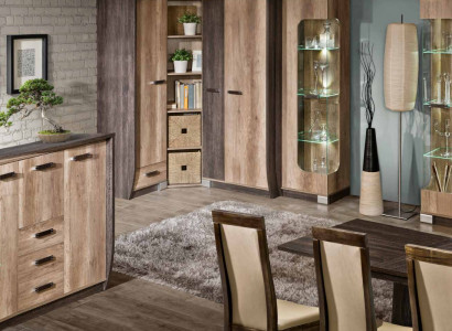 Hochschrank  Glas Schrank Vitrinen Regal Wohnzimmer Möbel Regale design Vitrine