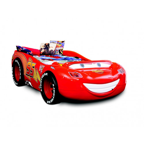 Rennwagen Auto Bett mit Matratze Kinderbett mit Led Autobett McQueen Disney Cars
