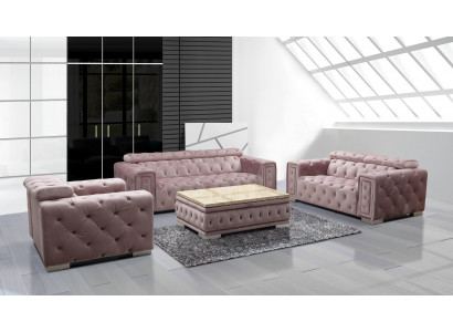 Couch Set Garnitur Polster Design Chesterfield Sofagarnitur 3+2+1 9914 Textil