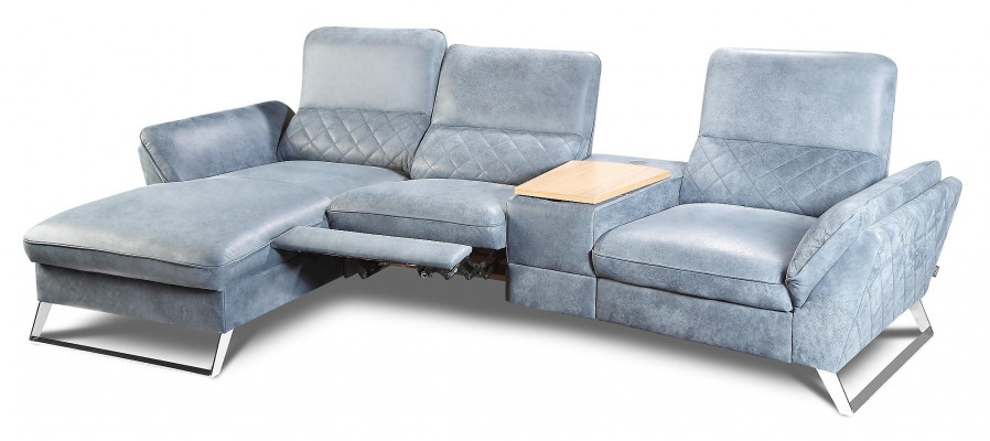 Heim Kino Sofa Couch Polster Leder Couchen Sofas Eck Garnitur Relax Fußstützen