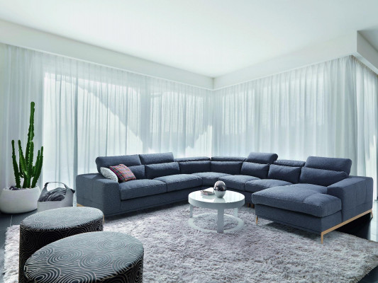 Wohnlandschaft Design Polster Couch U Form Sofas Couchen Textil Luxus Klasse Neu