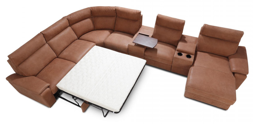 Wohnlandschaft Ecksofa Ablage Kühlfach Bettfunktion Schlaf Sofa Couchen Polster