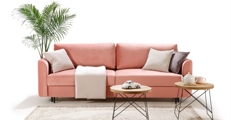 Sofa Couch Bettfunktion 3 Sitzer Design Couch Polster Textil Modern Schlafsofa
