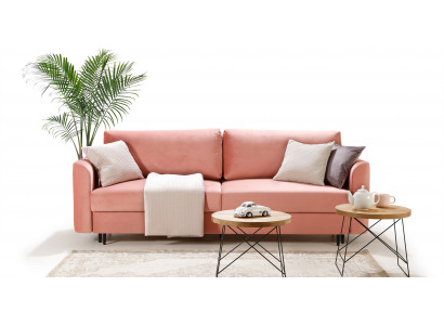 Sofa Couch Bettfunktion 3 Sitzer Design Couch Polster Textil Modern Schlafsofa