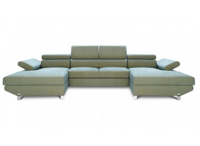 Wohnlandschaft Ecksofa U-Form Sofa Couch Design Couch Textil Modern Polster Neu