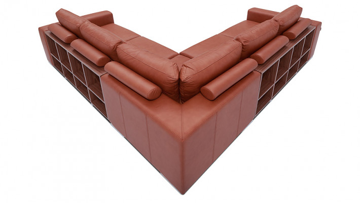 Ecksofa Freistehende Couch Regal Wohnlandschaft Sofa Polster Sitz Ecke Landhaus
