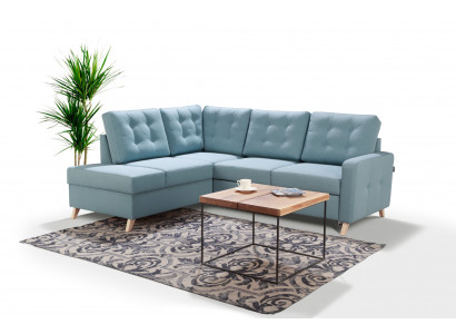Bettfunktion Stoff Ecksofa L-Form Sofa Couch Design Couch Polster Textil Modern