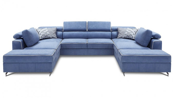 Wohnlandschaft Bettfunktion Stoff Ecksofa U-Form Couch Design Polster Textil Neu