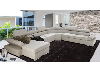 XXL Wohnlandschaft Sofa Couch Polster Design Eck Garnitur Sofas 100% ITALY LEDER