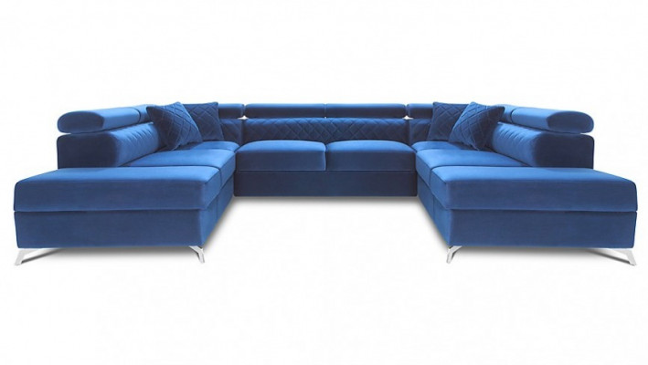 Wohnlandschaft Bettfunktion Stoff Ecksofa U-Form Couch Design Polster Textil Neu