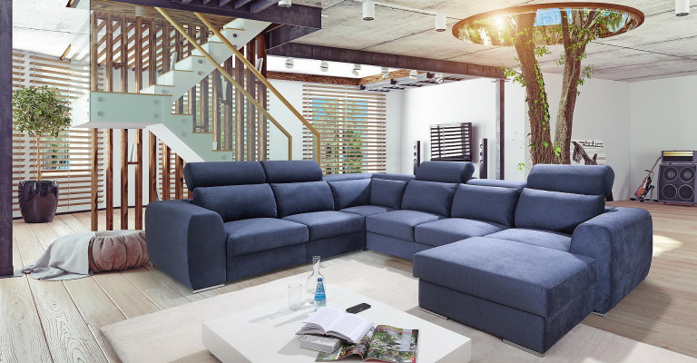 Wohnlandschaft Ecksofa Stoff U-Form Couch Design Polster Textil Eck Modern Sofas