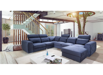 Wohnlandschaft Ecksofa Stoff U-Form Couch Design Polster Textil Eck Modern Sofas