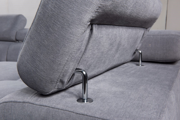 Ecksofa Stoff L-Form Couch Design Polster Textil Eck Modern Relax Automatik Grau