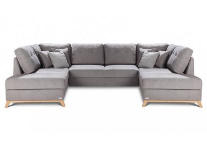 Wohnlandschaft Ecksofa Stoff U-Form Bettfunktion Couch Design Polster Textil Eck