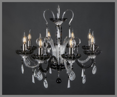 Kronleuchter Bohemia Decken Leuchte Schwarze Kristall Lampe Lampen Leuchten Neu