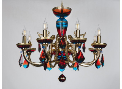 Design Kronleuchter Bohemia Decken Leuchte Bunte Kristall Lampe Lampen Leuchten