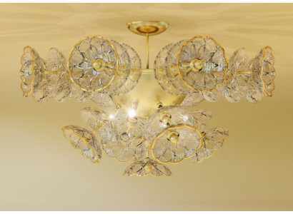 Design Kronleuchter Bohemia Decken Leuchte Gold Kristall Lampe Lampen Leuchten