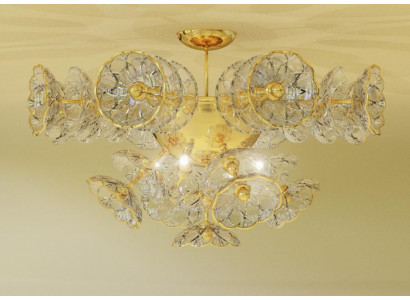 Design Kronleuchter Bohemia Leuchte Gold Kristall Lampe Lampen Leuchten Decken