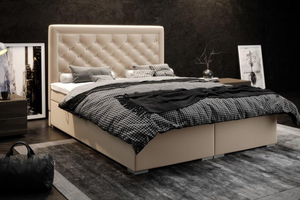 Chesterfield Boxspring Bett Hotel Doppel Luxus Betten Polster Kasten Funktion