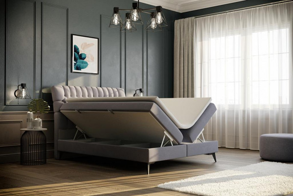 Chesterfield Boxspring Bett Doppel Design Betten Polster Kasten Funktion Hotel