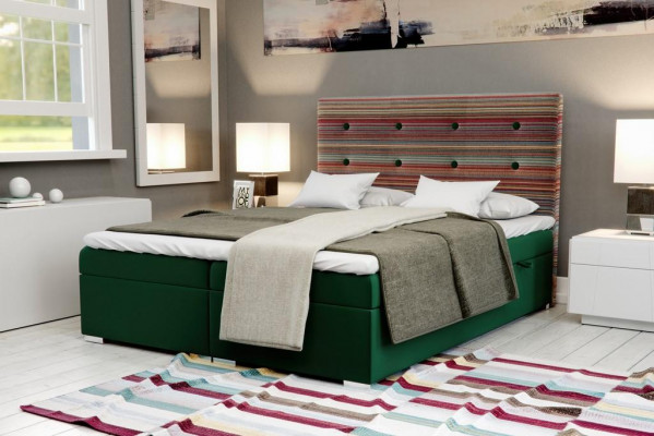 Chesterfield Bett Boxspring Hotel Doppel Komplett Set Topper Matratze Betten Neu