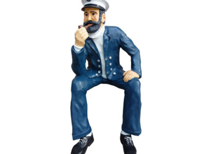 Seemann Statue Skulptur Dekoration Sitzende Statuen Figuren Ahoi Käpten 123 cm
