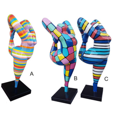 Nachbar Neidisch machen Statue Figur Abstrakt Moderne Kunst Bunt bemalte Figuren