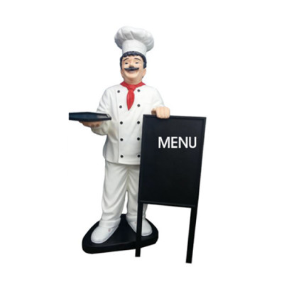 Koch Figur Statue Skulptur Werbefigur Menütafel Werbeaufsteller Restaurant Neu