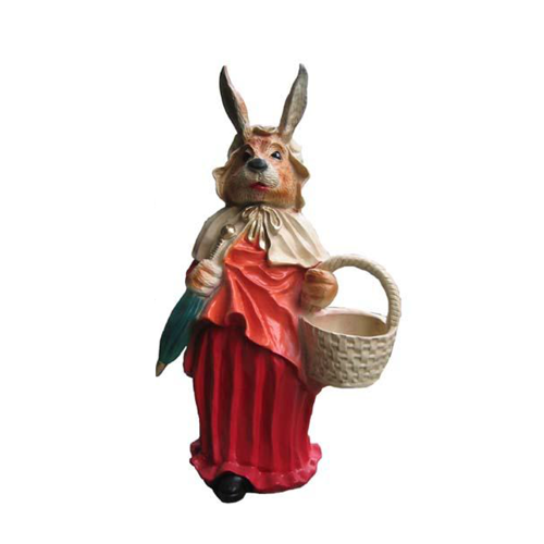 Wolf Rotkäppchen Figur Osterhasen Kleid Wolf Transe Garten Figur Statue 71cm Neu