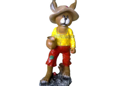 Hase figur abstrakte figuren statuen moderne statue bunt bemalt neu 76cm