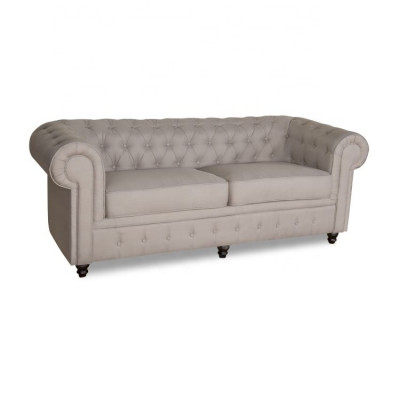 jvmoebel ® - Textil Sofa Couch - Beige Polster Dreisitzer Couch Garnitur Dreier