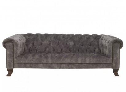 Klassische Leder Couch - Graue Chesterfield Stoff Sofa 3 Sitzer  Neu jvmoebel ®