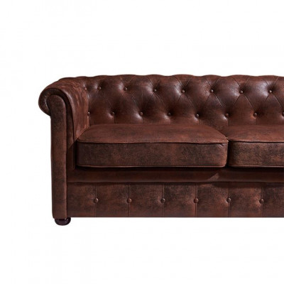 Chesterfield Mens Club Sofa Couch Leder Polster Zweisitzer Braun NEW jvmoebel ®