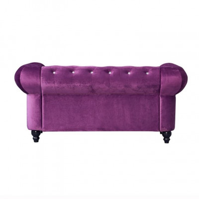 Klassische Leder Couch - Lila Chesterfield Stoff Sofa 2 Sitzer  Neu jvmoebel ®