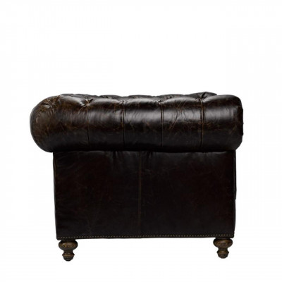 jvmoebel ® - Leder Sofa Couch - Braun Sessel Polster Einsitzer Couch Garnitur