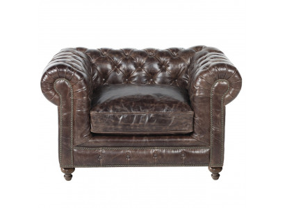jvmoebel ® - Leder Sofa Couch - Braun Sessel Polster Einsitzer Couch Garnitur