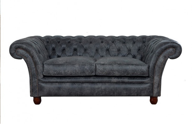 Chesterfield Sofa Couch Polster Stoff Leder Couchen  Polster Garnitur 2 Sitzer