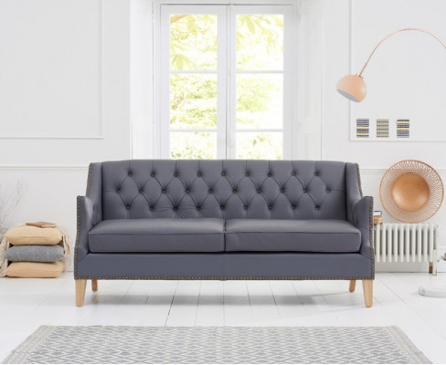 Couch Graue Chesterfield Büro Sofa Emfpangs Couchen Leder Textil Neu jvmoebel ®