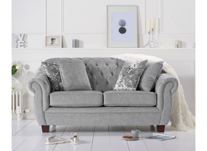 Chesterfield Sofa Couch Polster Stoff Leder Couchen  Polster Garnitur 2 Sitzer