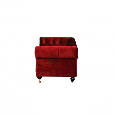 Rote Barock Sofa Couch - Chesterfield Stoff 2 Sitzer Leder Textil jvmoebel ® NEW