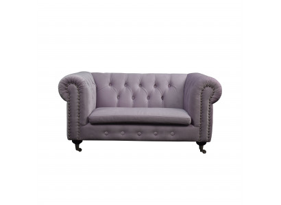 Chesterfield 2 Sitzers Klassische Luxus Barock Rokoko Sofa Textil Leder Couch