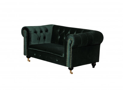 Chesterfield 2 Sitzers Klassische Luxus Barock Rokoko Sofa Textil Leder Couch