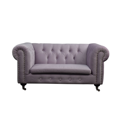 Chesterfield 2 Sitzers Klassische Luxus Barock Rokoko Sofa Textil Leder Couch