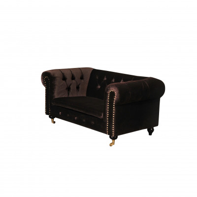 Chesterfield 2 Sitzers Klassische Luxus Barock Rokoko Sofa Textil Leder Couch