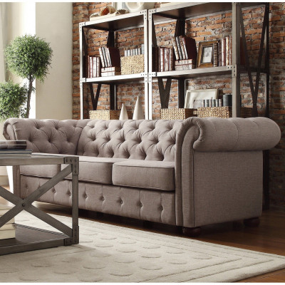 Leder Sofa Couch - Royal Grau Polster Dreisitzer Couch Garnitur Neu