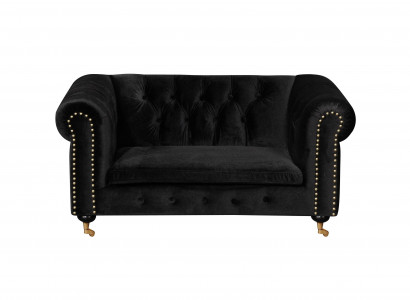 Chesterfield 2 Sitzer Klassische Luxus Barock Rokoko Sofa Textil Leder Couch